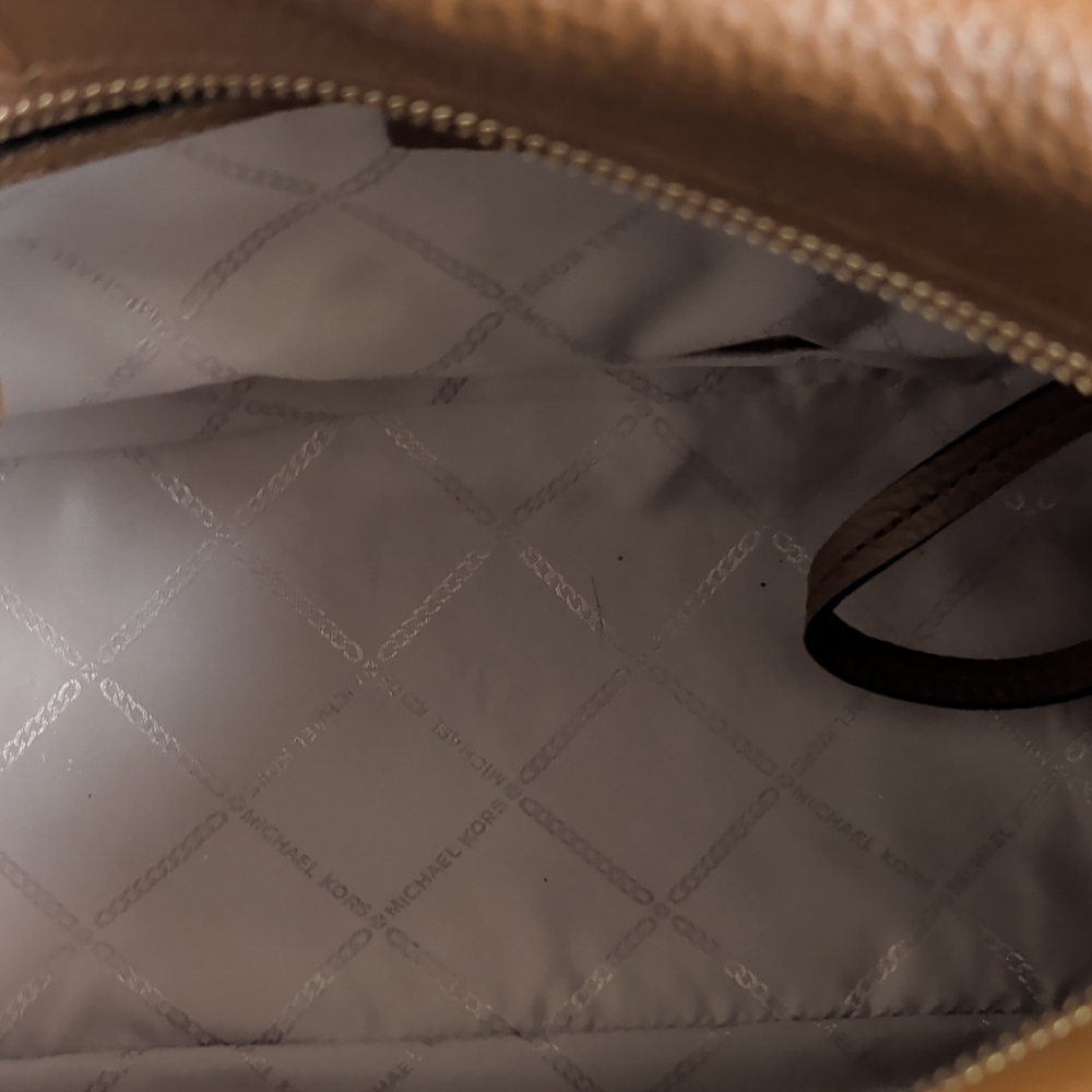 Michael Kors Cognac Pebbled Leather Satchel - Picture 2 of 7